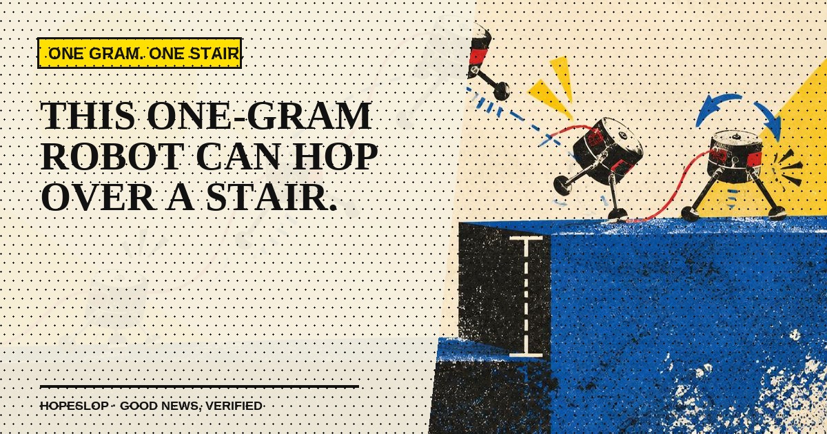 THIS ONE-GRAM ROBOT CAN HOP OVER A STAIR.